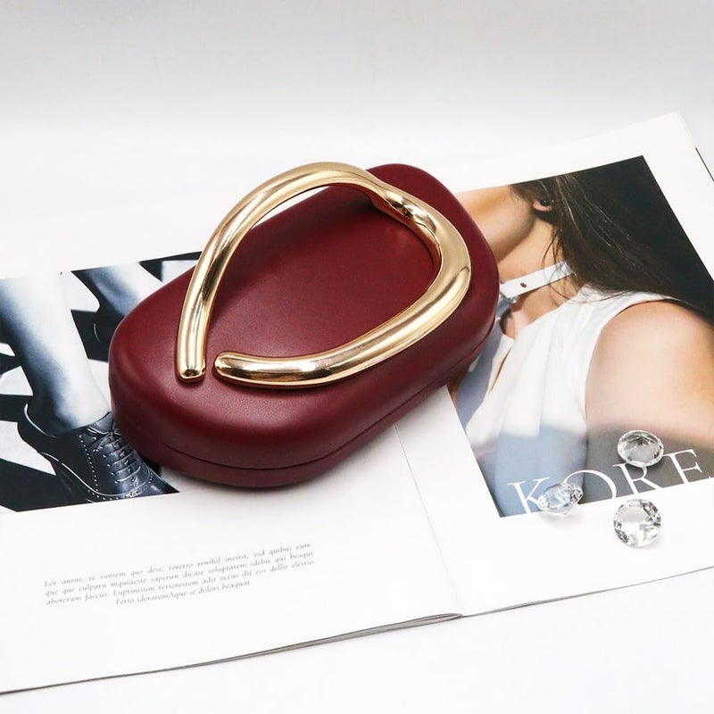 CUXVA Acrylic Clutch Purse for Women Classic Round Acrylic Evening Handbag Vintage Metal Handlebars Bag for Wedding Party Prom - Image 3
